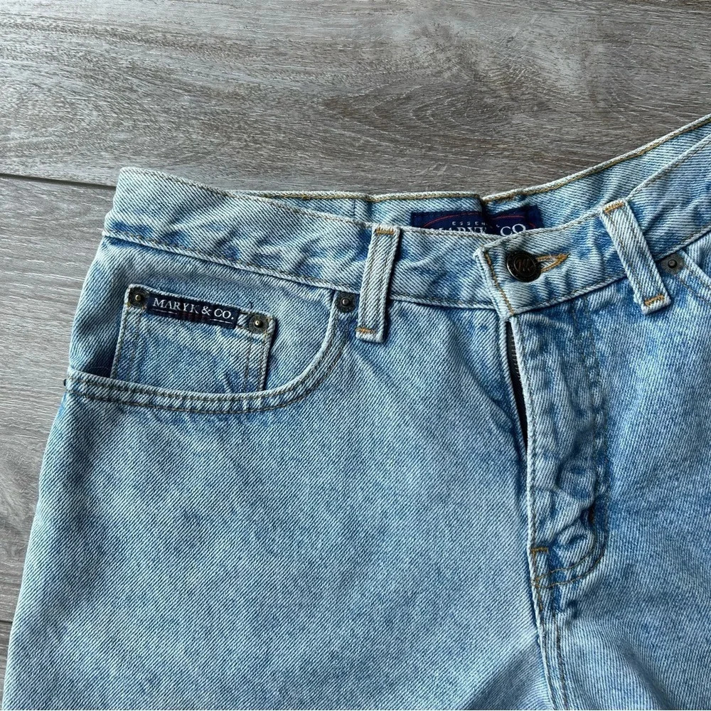 Vintage Maryk & Co Hip Hugger Short Light Wash Frayed  Denim Shorts - Picture 7 of 9